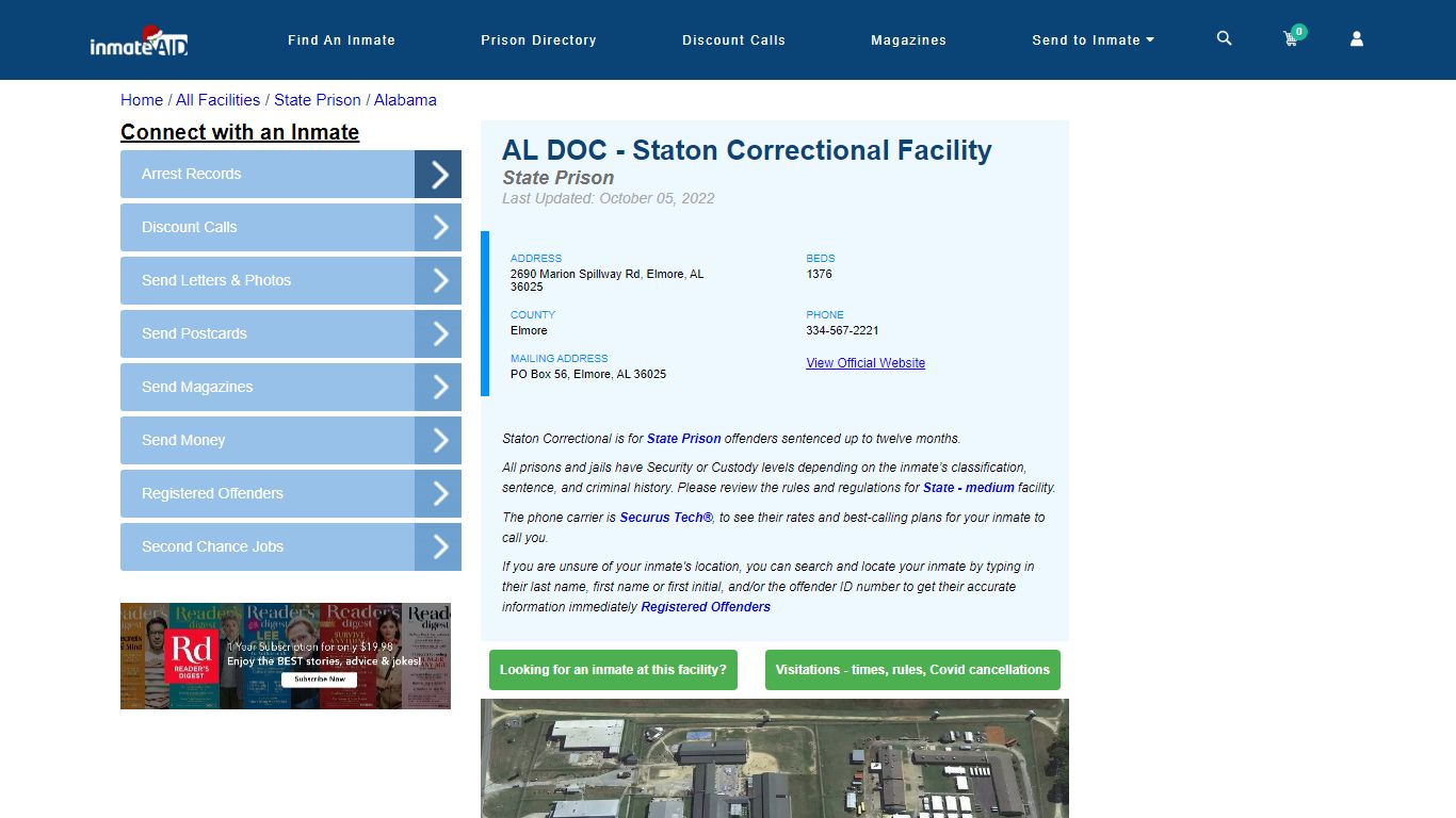 AL DOC - Staton Correctional Facility & Inmate Search - Elmore, AL