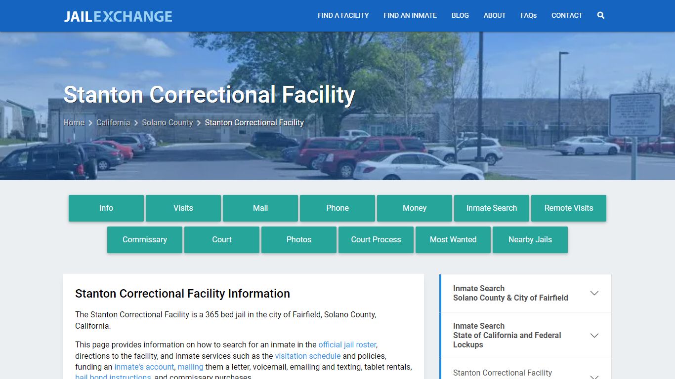 Stanton Correctional Facility, CA Inmate Search, Information